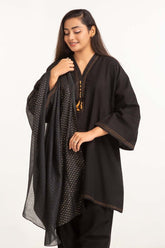Black Foil Paper Shawl-23-04 B